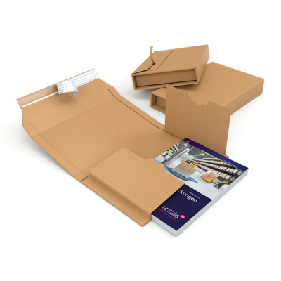 Buchverpackung, braun, Detail 4