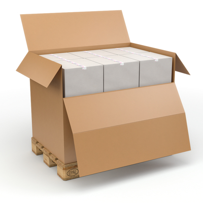 Containerkarton mit Ladeklappe