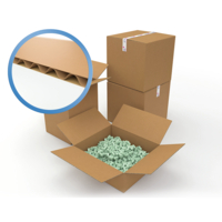 Wellpapp-Faltkarton, einwellig, braun, Mainmotive